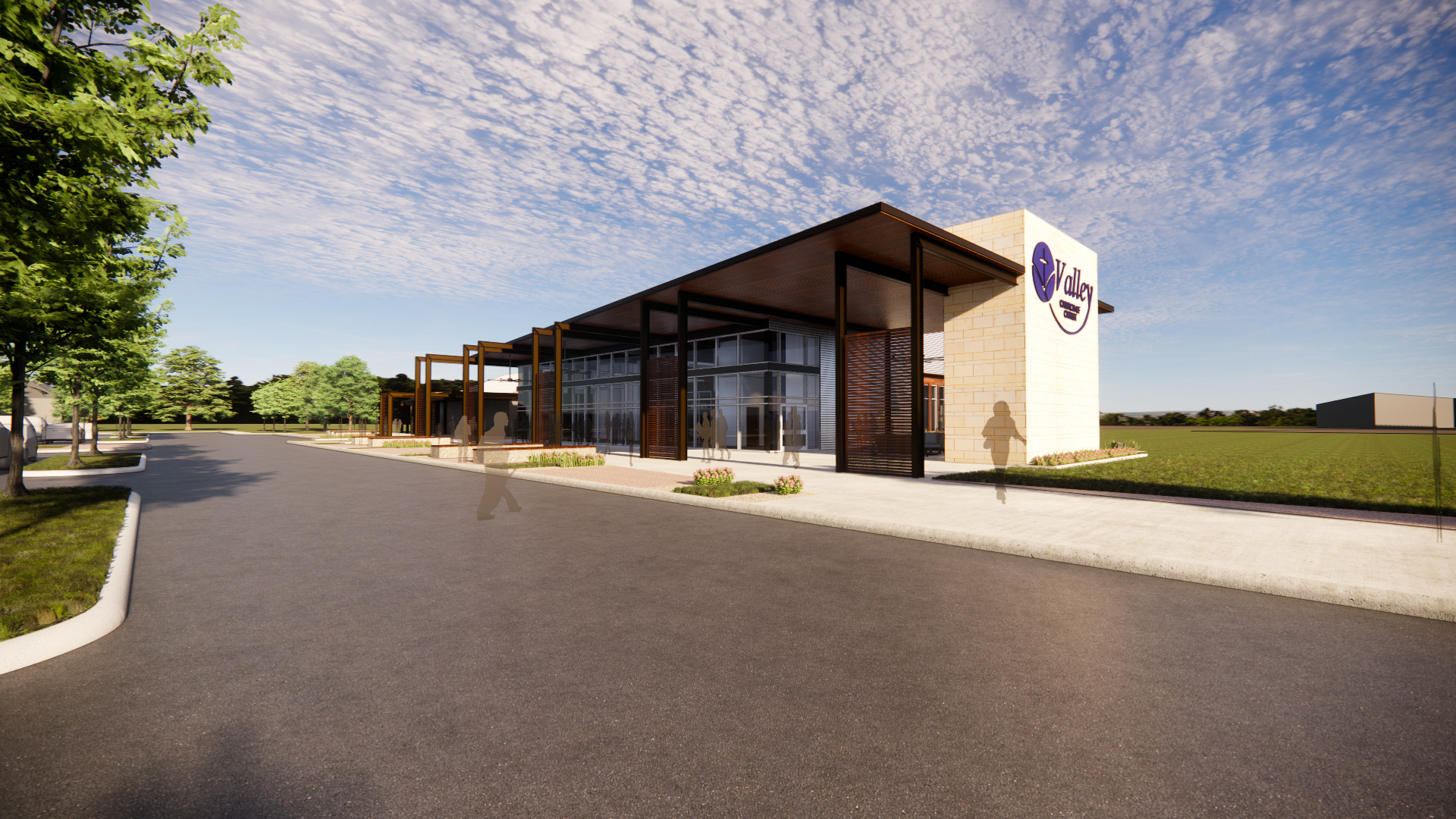 Architectural rendering of new Valley Church of Christ building