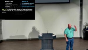 Preaching a lesson on baptism during the gospel meeting at Valley Church of Christ in Gunter, Texas