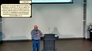Preaching during the Sunday afternoon service at Valley Church of Christ in Gunter, Texas