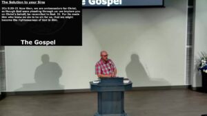 Preaching a lesson on the gospel at Valley Church of Christ in Gunter, Texas